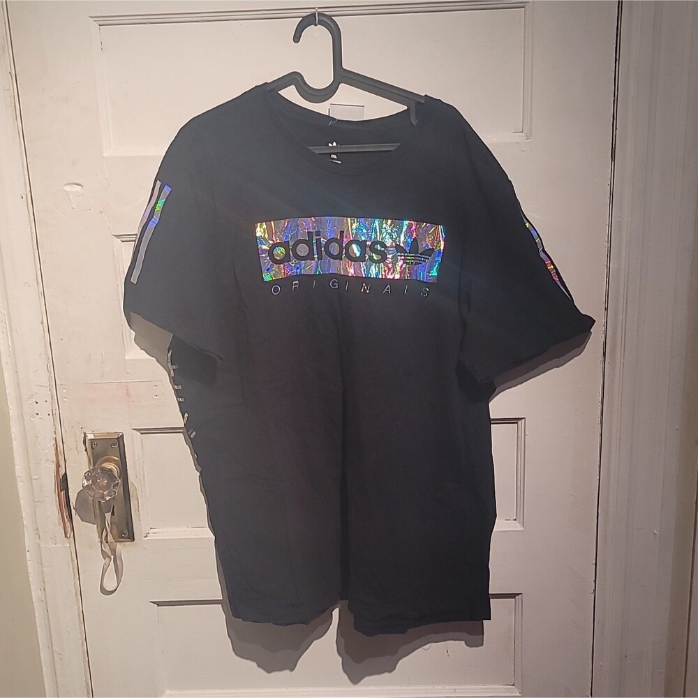 Adidas Japanese Katakana Iridescent Trefoil Holographic Men's Shirt XXL 2017